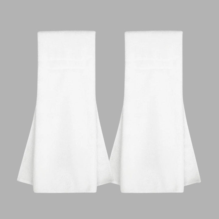 2 White Football Towels Bundle