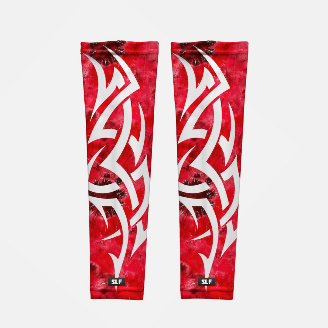 Tribal Tie Dye Red UV Arm Sleeves (pair)