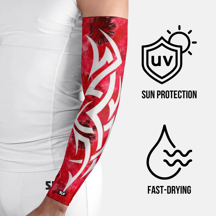 Tribal Tie Dye Red UV Arm Sleeves (pair)