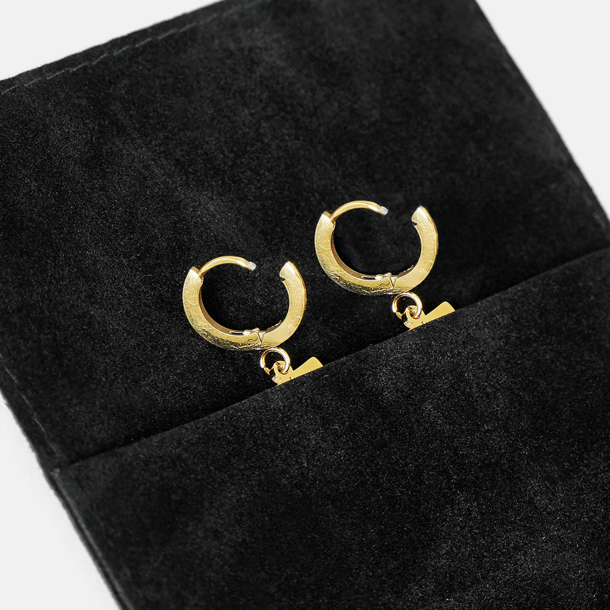 58 Number Earring - Gold Plated Stainless Steel