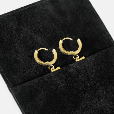 32 Number Earring - Gold Plated Stainless Steel