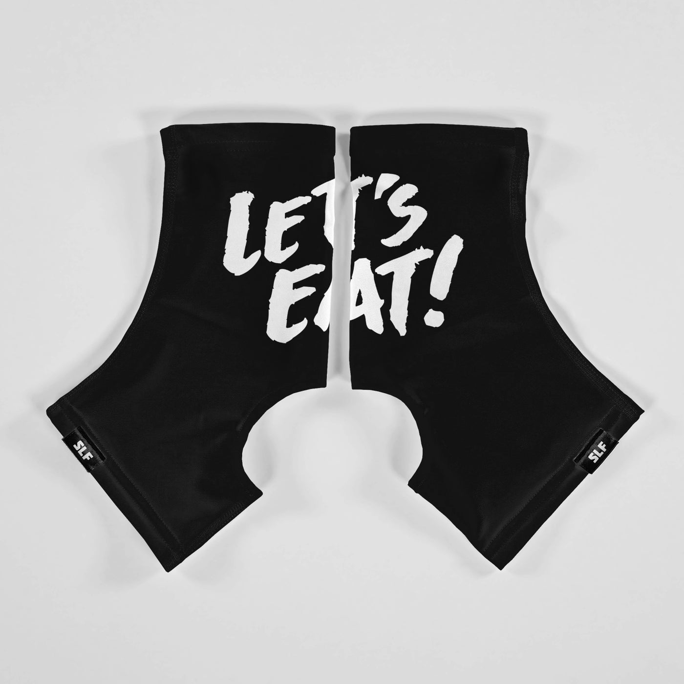 Let's Eat Black White Spats / Cleat Covers