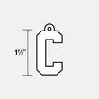 C Letter Pendant with Chain Kids Necklace - Stainless Steel