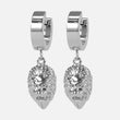 Silver Lion Earrings - Stainless Steel