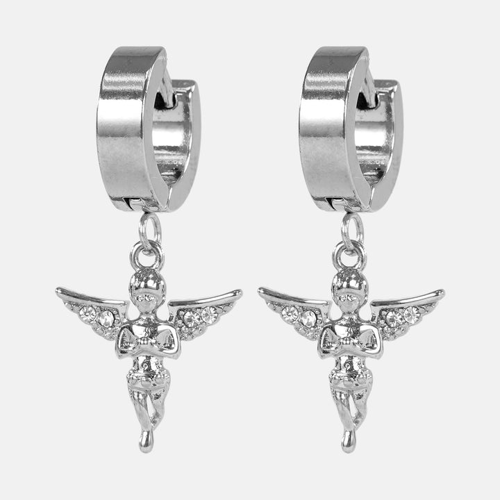 Silver Little Angel Earrings - Stainless Steel
