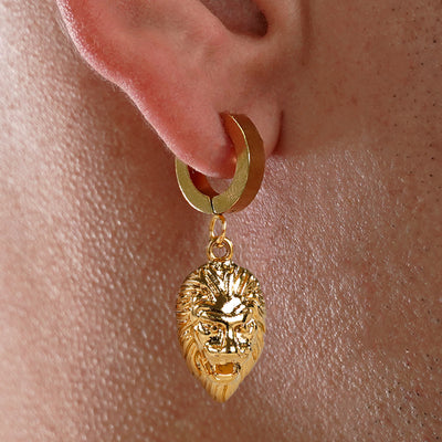 Golden Lion Earrings - Gold Plated Stainless Steel