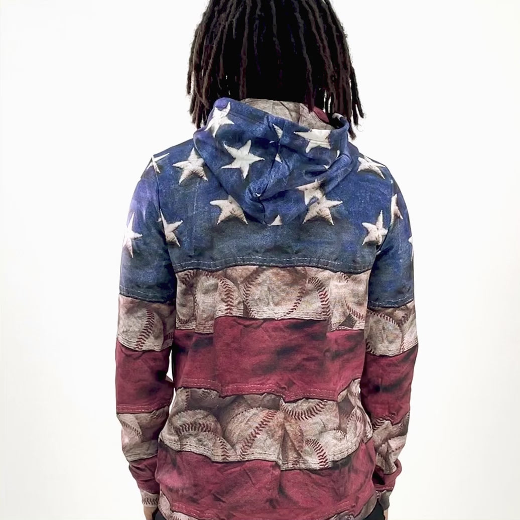 USA Vintage Baseball Hoodie