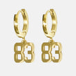 83 Number Earring - Gold Plated Stainless Steel