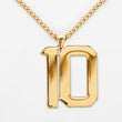 10 Number Pendant with Chain Kids Necklace - Gold Plated Stainless Steel