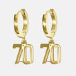 70 Number Earring - Gold Plated Stainless Steel