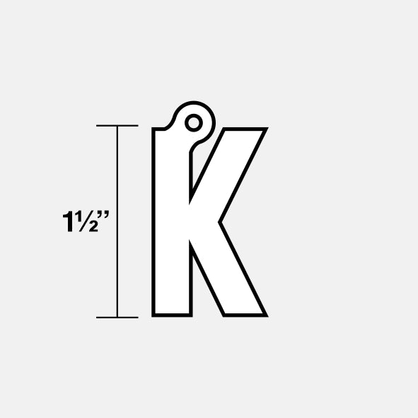 K Letter Pendant with Chain Kids Necklace - Stainless Steel