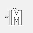 M Letter Pendant with Chain Kids Necklace - Gold Plated Stainless Steel