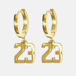 23 Number Earring - Gold Plated Stainless Steel