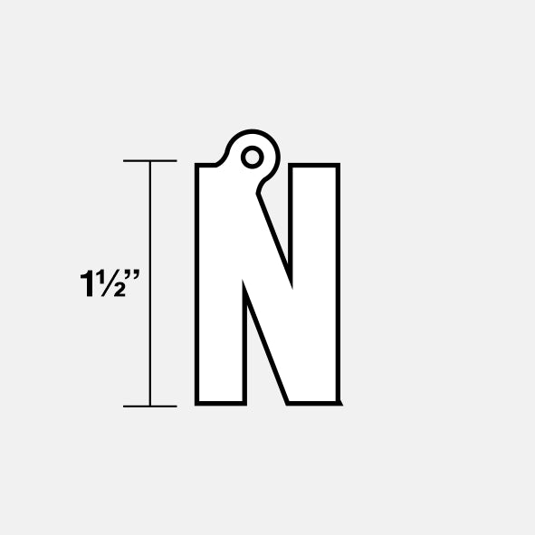 N Letter Pendant with Chain Kids Necklace - Stainless Steel