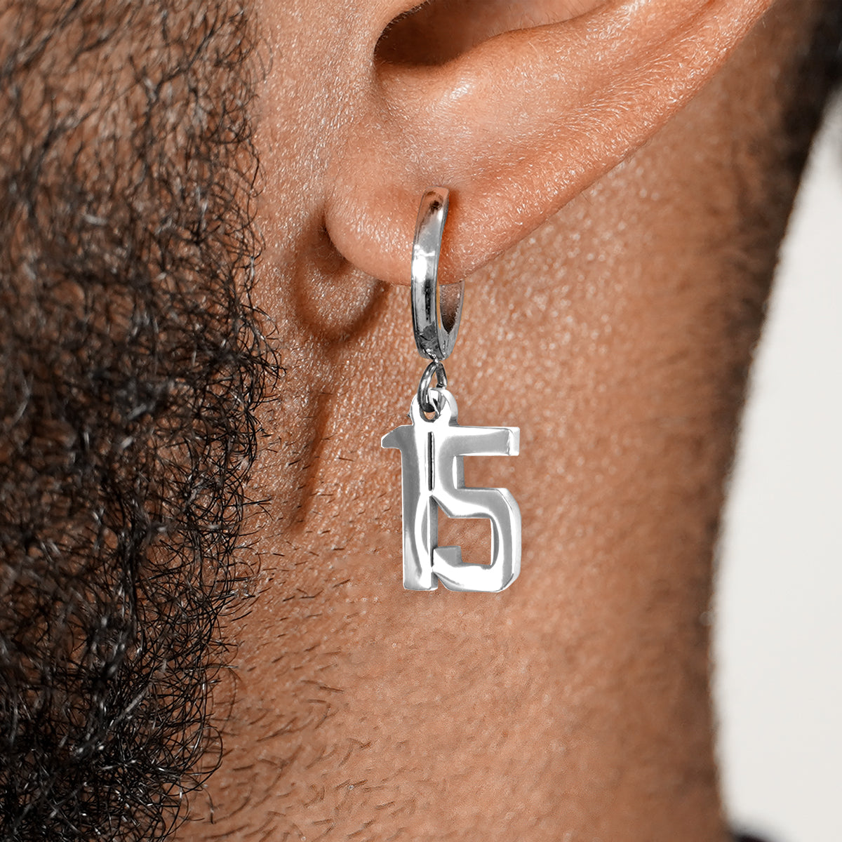 15 Number Earring - Stainless Steel