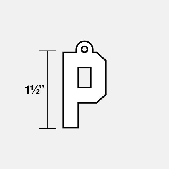 P Letter Pendant with Chain Kids Necklace - Stainless Steel