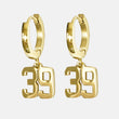 39 Number Earring - Gold Plated Stainless Steel