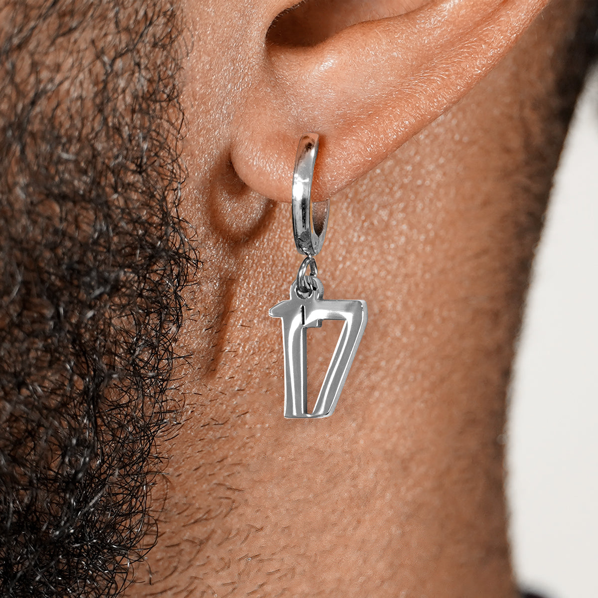 17 Number Earring - Stainless Steel