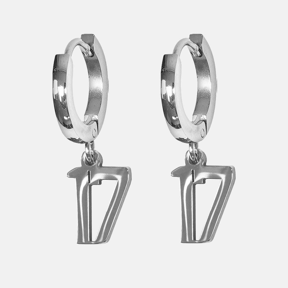 17 Number Earring - Stainless Steel