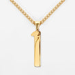 1 Number Pendant with Chain Necklace - Gold Plated Stainless Steel