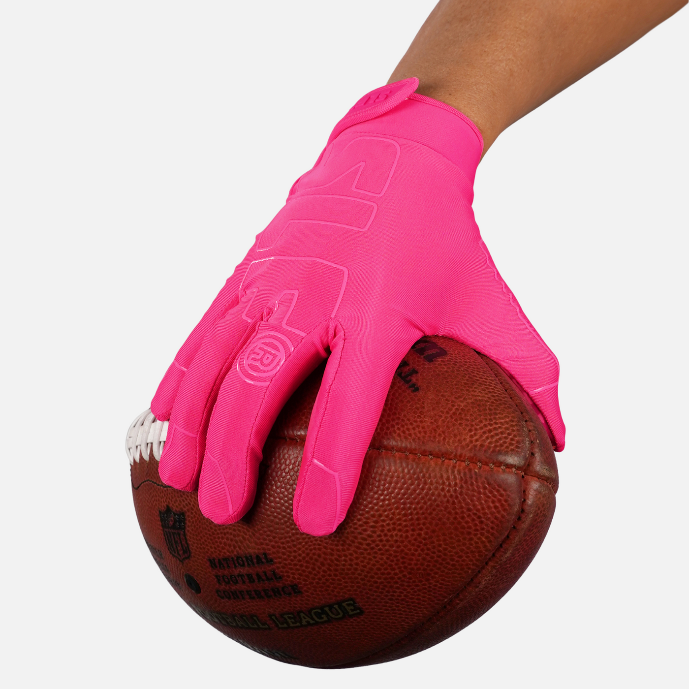 Neon Pink Sticky Football Receiver Gloves