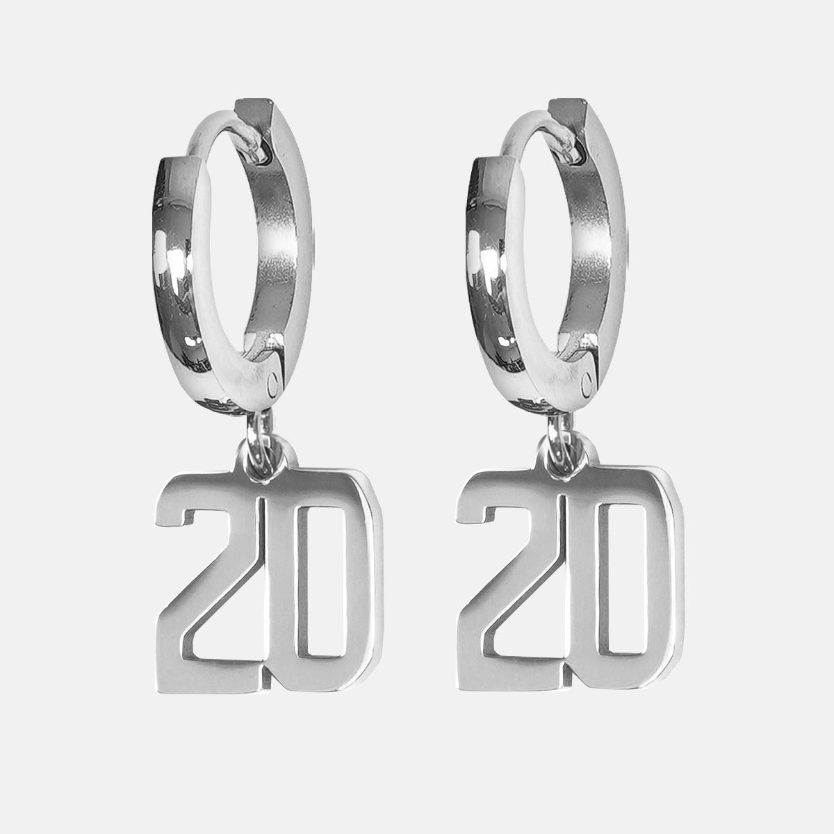 20 Number Earring - Stainless Steel