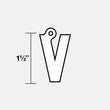 V Letter Pendant with Chain Kids Necklace - Stainless Steel