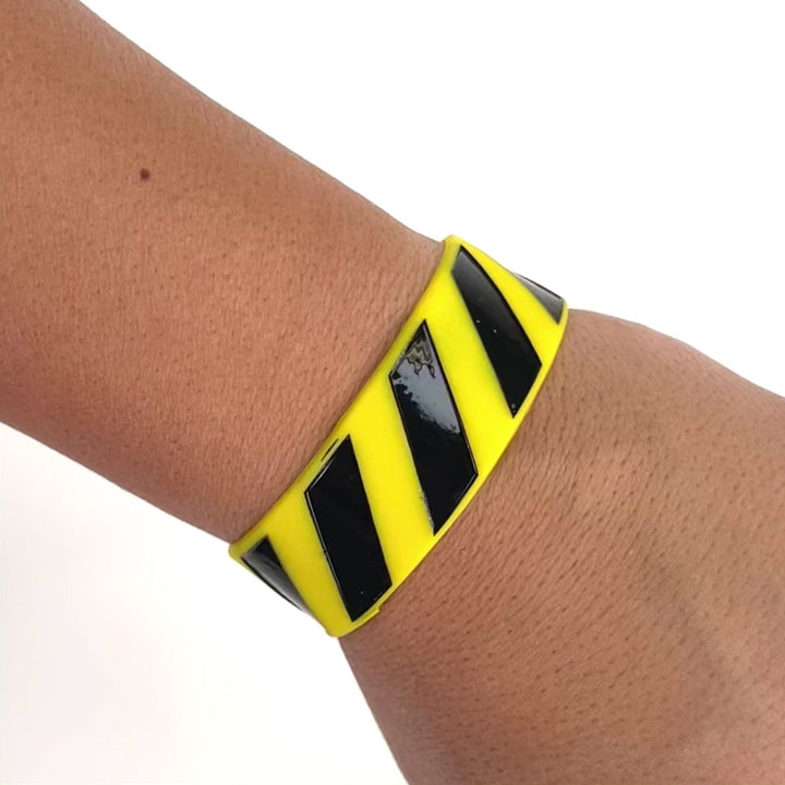 Caution Stripes 1 Inch Wristband