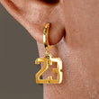 23 Number Earring - Gold Plated Stainless Steel