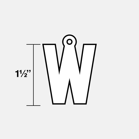 W Letter Pendant with Chain Kids Necklace - Stainless Steel