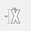 X Letter Pendant with Chain Necklace - Stainless Steel