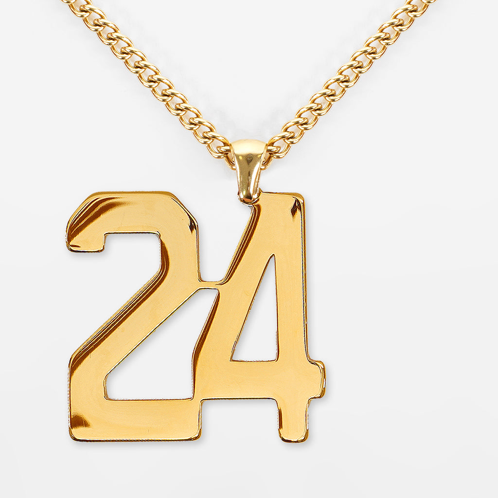 Trendy Stainless Steel Basketball Letter Necklace 26 Letter Gold