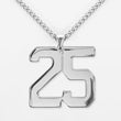 25 Number Pendant with Chain Necklace - Stainless Steel