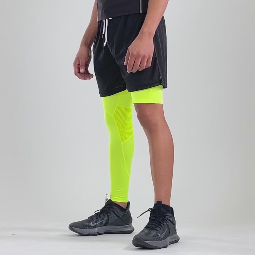 Safety Yellow Single-leg Basketball Tights