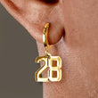 28 Number Earring - Gold Plated Stainless Steel