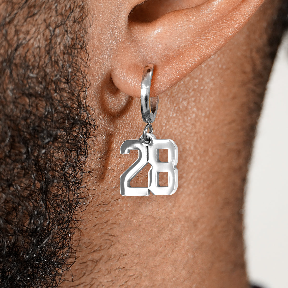 28 Number Earring - Stainless Steel