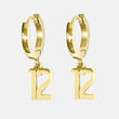 12 Number Earring - Gold Plated Stainless Steel