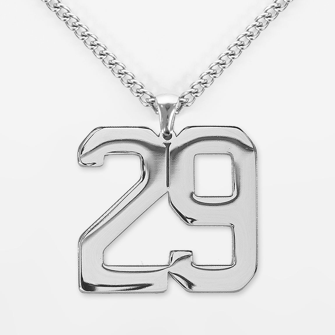 29 Number Pendant with Chain Necklace - Stainless Steel
