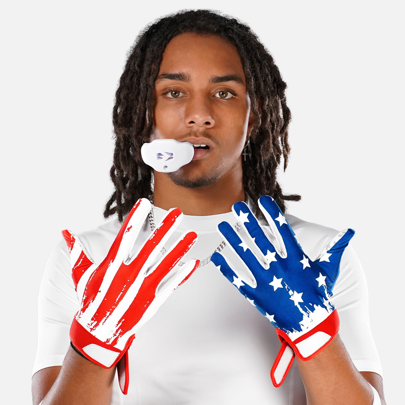 USA Brushed Flag Sticky Football Receiver Gloves
