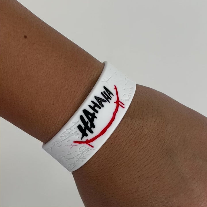 Ha Ha Ha Red Smile 1 Inch Wristband