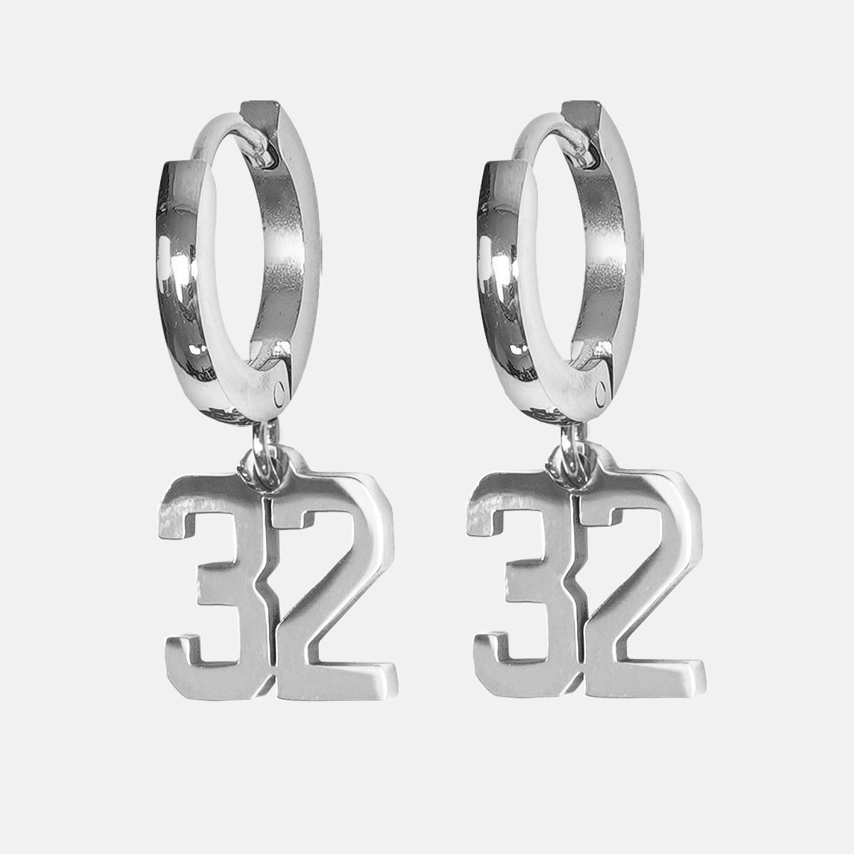 32 Number Earring - Stainless Steel
