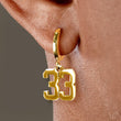 33 Number Earring - Gold Plated Stainless Steel