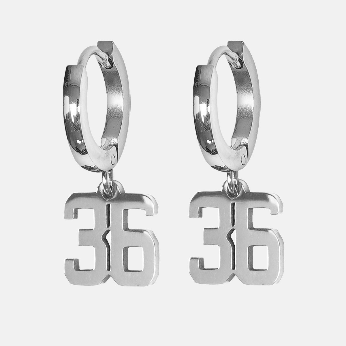 36 Number Earring - Stainless Steel