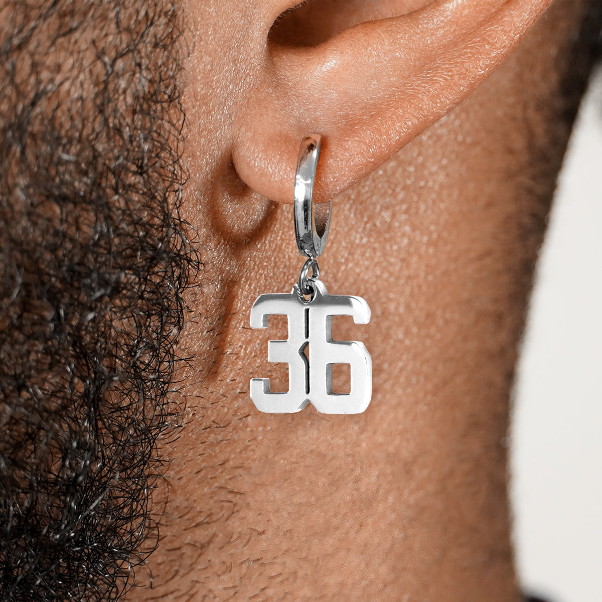 36 Number Earring - Stainless Steel