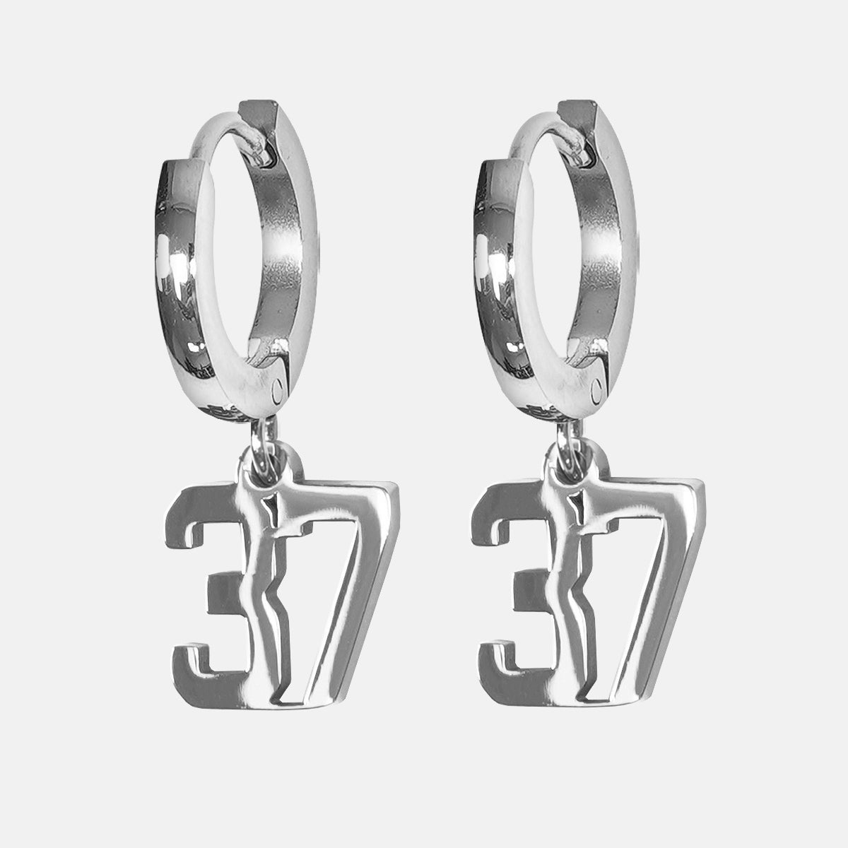 37 Number Earring - Stainless Steel