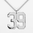 39 Number Pendant with Chain Kids Necklace - Stainless Steel