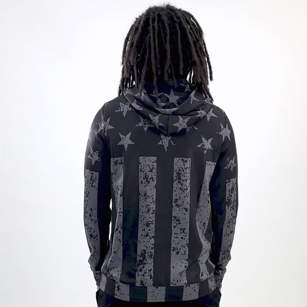 Tactical USA Flag Rust Hoodie