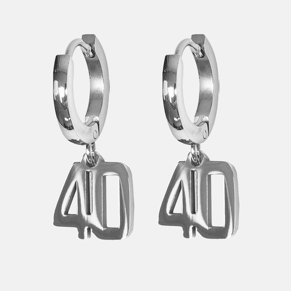 40 Number Earring - Stainless Steel