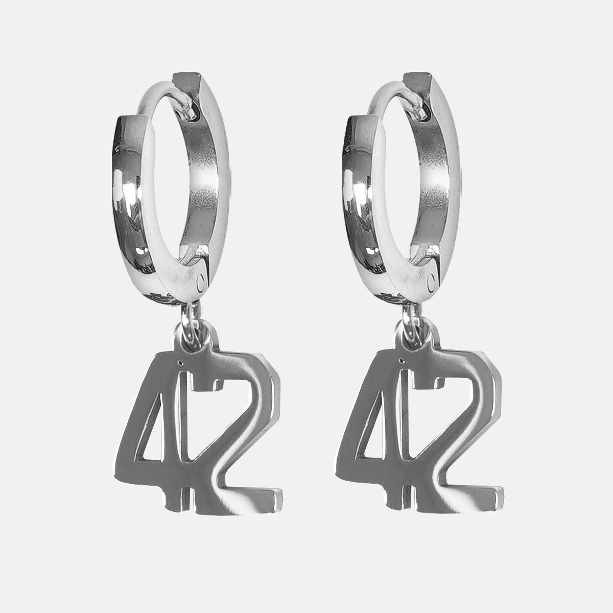 42 Number Earring - Stainless Steel