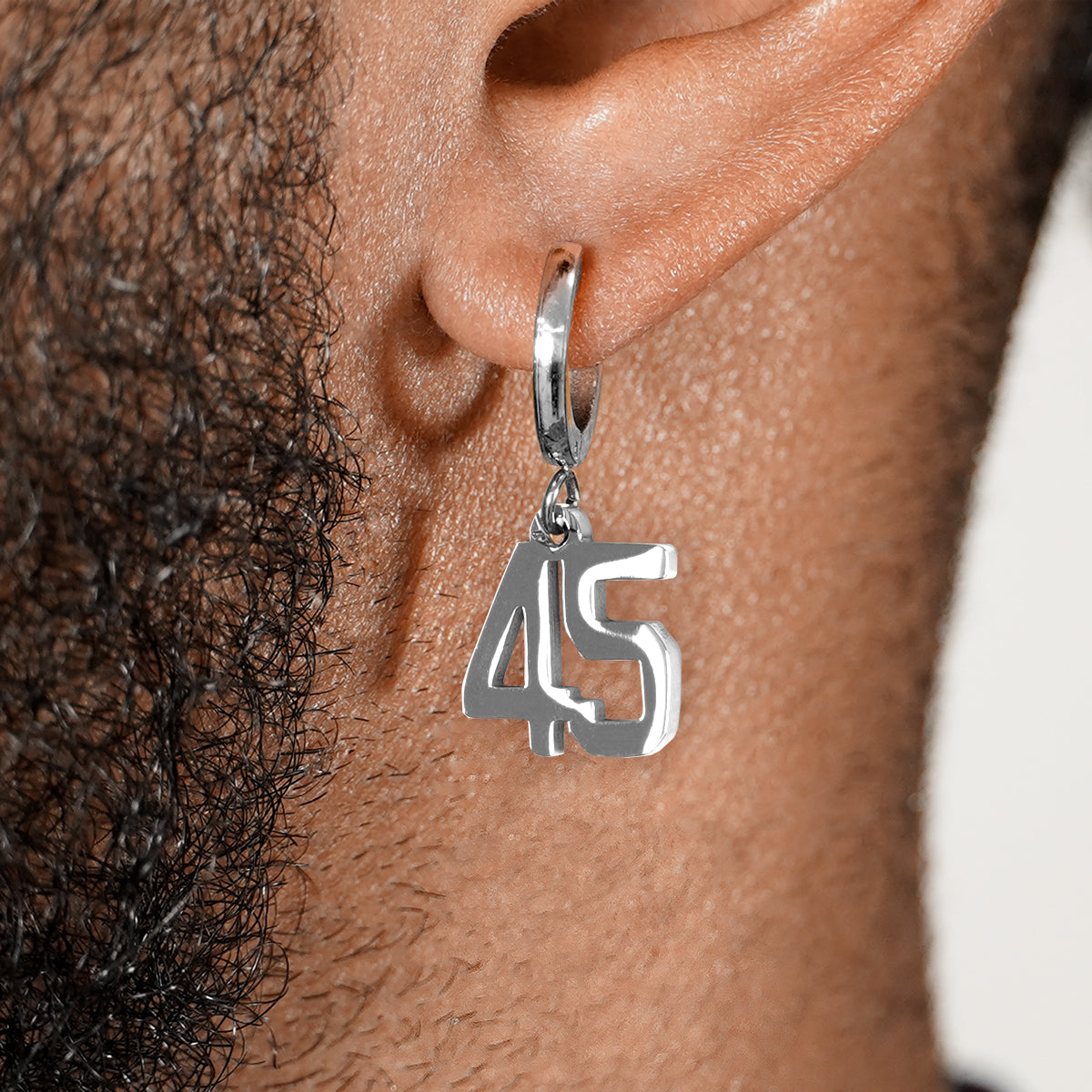 45 Number Earring - Stainless Steel